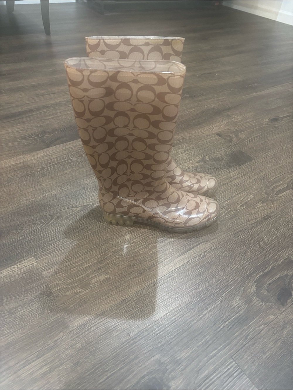 Vintage Coach Rain Boots Womens 
Signature C Monogram Rubber
Waterproof no box